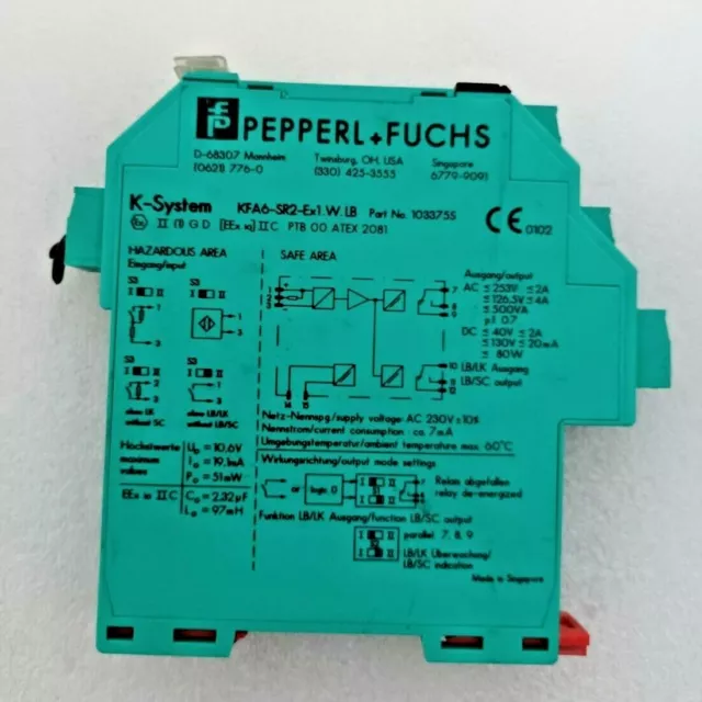 2 QTY OF Pepperl + Fuchs K Systems KFA6-SR2-Ex1.W.LB Part No