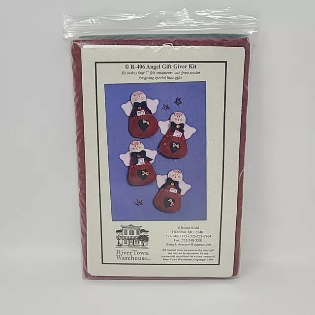 River Town Warehouse Angel Gift Giver Felt Ornament Kit R-406 New