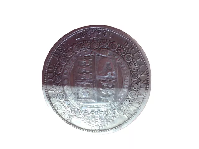 1887 Queen Victoria Solid Silver HALF CROWN Coin