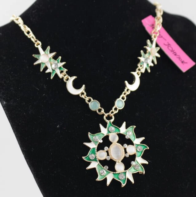 Jewelry Betsy Johnson Fashion Pendant Rhinestone star moon sun golden necklace