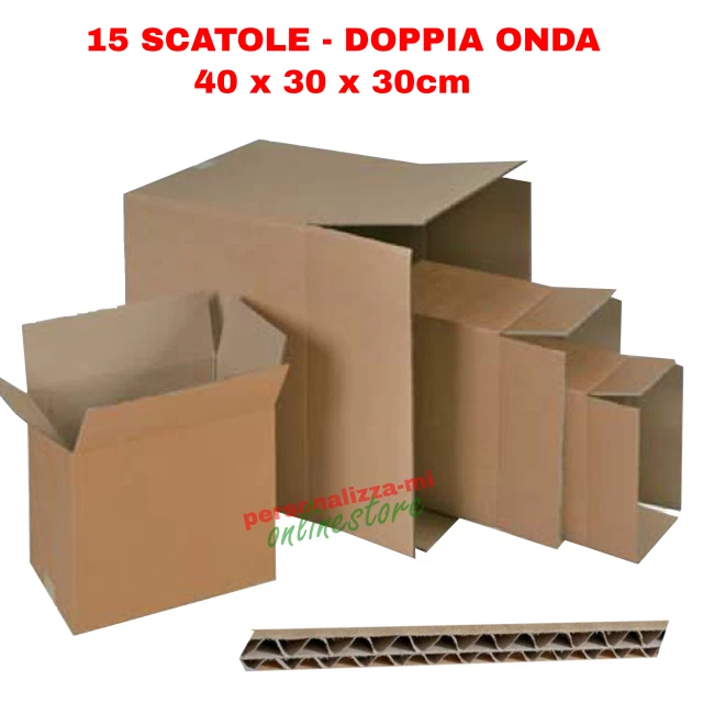 Scatole Cartone Trasloco 60x40x40cm - 30 Pezzi A Doppia Onda, Resistenti Per Spedizioni - Foto 3