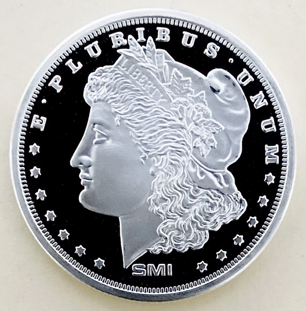 Unreal Cameo Proof Morgan Dollar Round*Flawless Gem .999 Fine!! Wow$$$ #F256_907