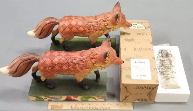 1 Jim Shore Rare Walking Fox - Retired Heartwood Creek Garden Statue   no 214