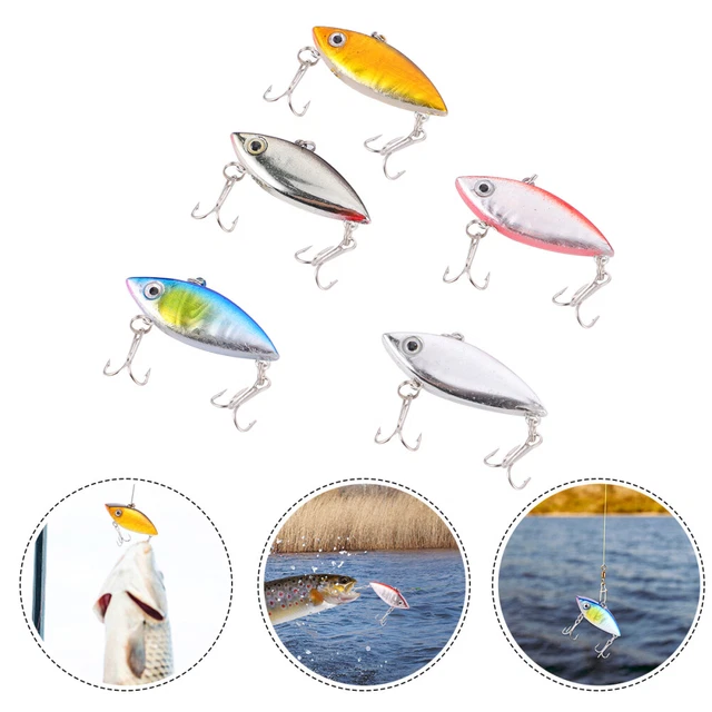 5 Pcs Metal Fishing Lures Metal Shrimp Lures Bait Fake Bait Hard Bait