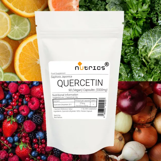 Nutrics® 5500mg QUERCETIN DIHYDRATE 98% Extract Pure Vegan Capsules