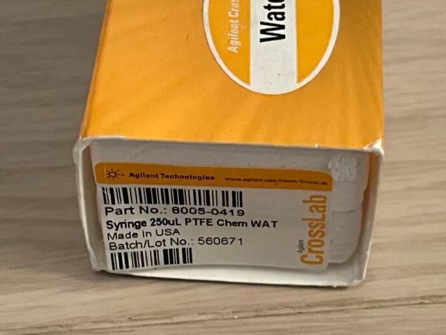 Agillent    Laboratory Syringe 250 uL  PTFE Chem Wat  8005-0419 waters