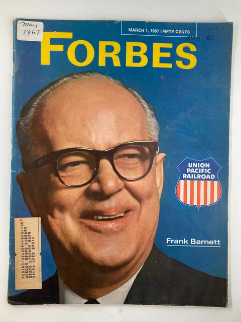 VTG Forbes Magazine March 1 1967 Union Pacific Railroad Frank Barnett