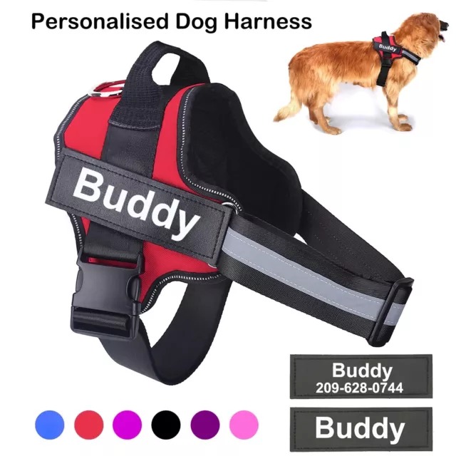 Personalized Dog Harness NO PULL Reflective Breathable Puppy Vest Padded Handle