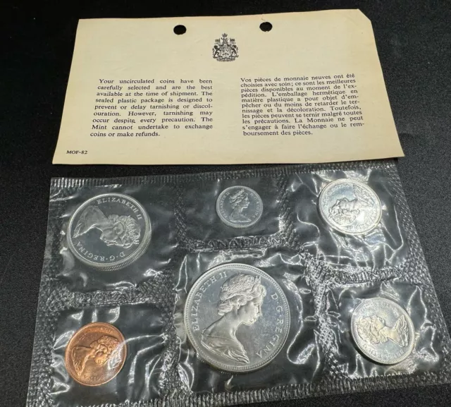 1867-1967 Canadian Proof-Like 6 Coin Centennial Mint Set,  Uncirculated