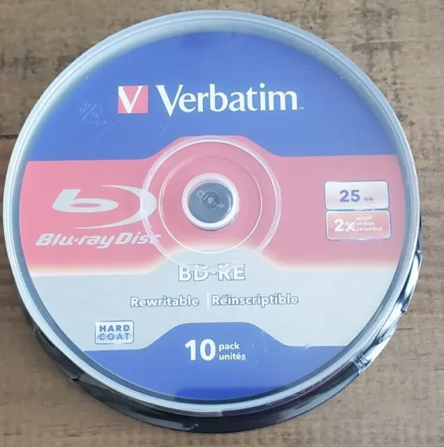 Verbatim Blu-Ray BD-RE 43694 25GB 2X 10-Pack Spindle Box
