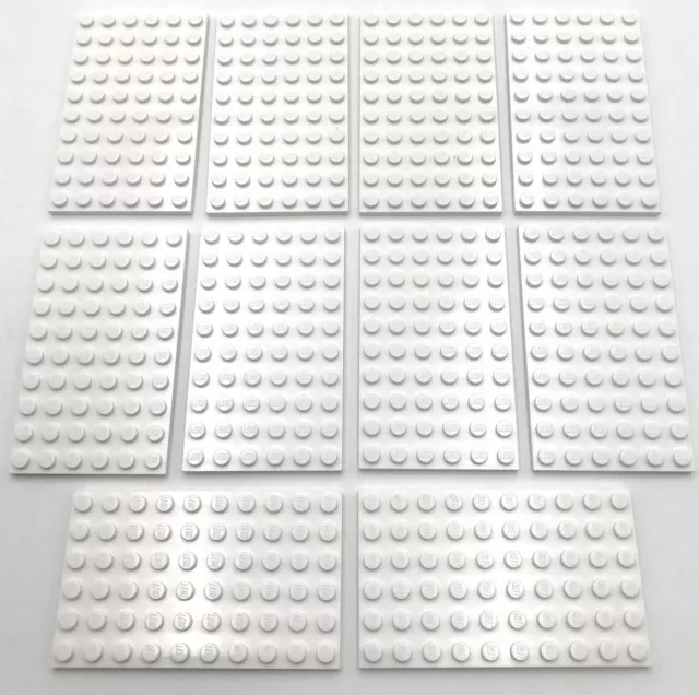 LEGO 10 Nuevo Blanco Placas 6 X 10 Partes