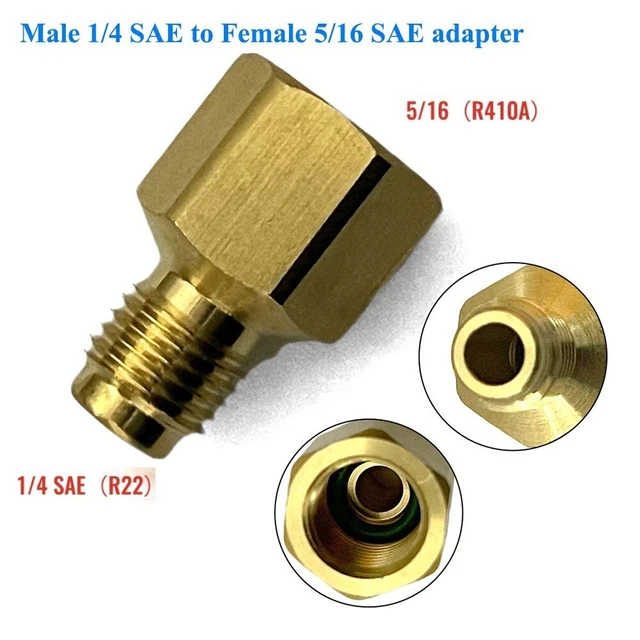 Produktbild von R410A 5/16 SAE Buchse Auf 1/4 SAE Stecker – Flare-Adapter Für Klimaanlagen Und HLK