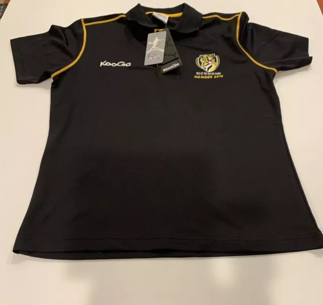 2012 Authentic BLK Richmond Tigers On Field Team Gear Polo BNWT Mens Small AFL