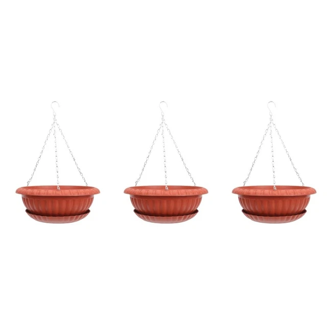 3 ensembles de suspendu au paniers de pots en plastiques suspendu balcon panier