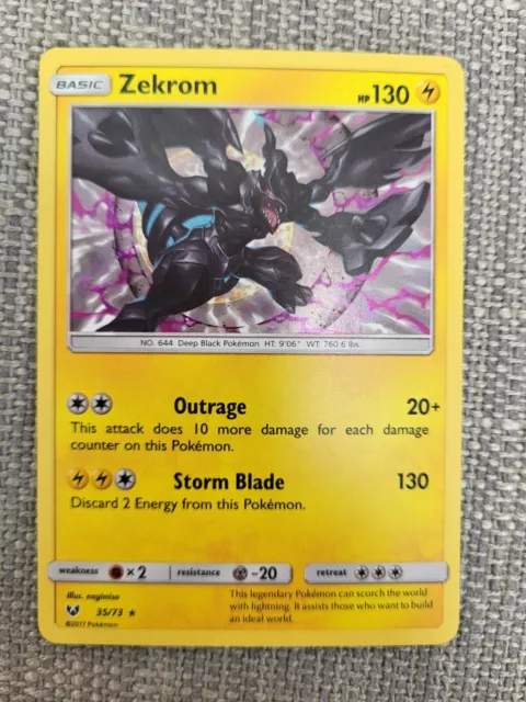 Pokemon Shining Legends Card: ZEKROM - 35/73 - Rare Holo - Recaptured LTD