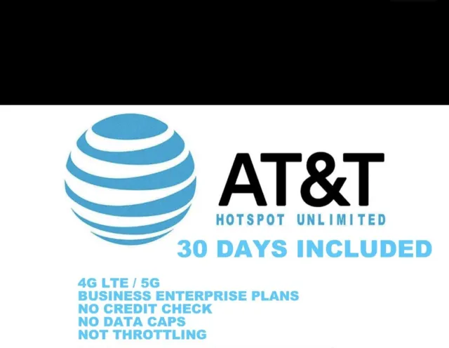 Business Enterprise Unlimited Data Plan Rental AT&T Sim Card 5G / 4G LTE Hotspot