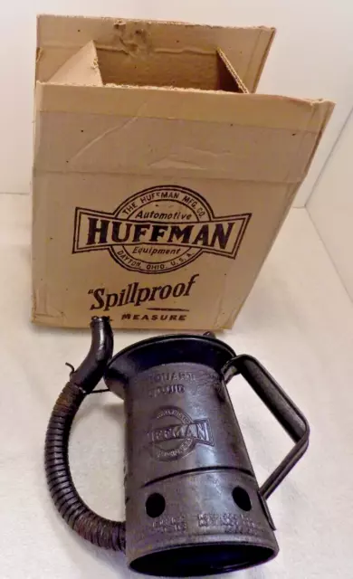 NOS WWII  Vintage Huffman Oil Can Antique From Factory Sealed Case Original Box