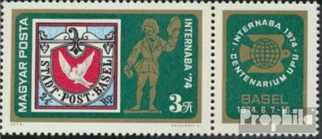 Hungría 2956A Zf con ornamento nuevo 1974 exposicion de sellos