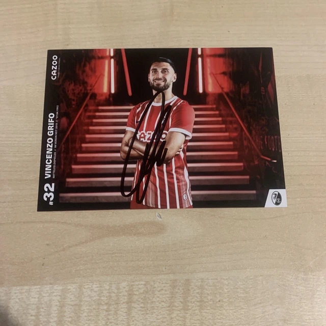 Vinzenzo Grifo handsignierte Autogrammkarte SC Freiburg 22/23