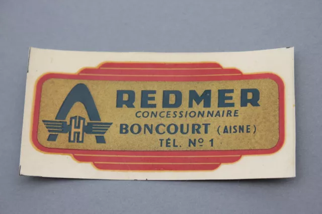Chromotransfert décalcomanie REDMER concessionnaire Boncourt 50/60 decalcomanie