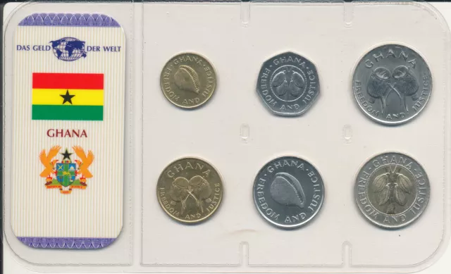 Ghana - 1 + 5 + 10 + 20 + 50 + 100 Cedis 1984 - 1999 UNC - KMS Satz