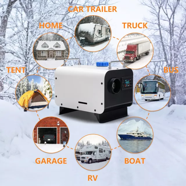 All in One Air Diesel Heater 12-24V 8KW LCD Car Truck HGV RV Van Camper Portable 2