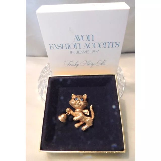 Avon Fashion Accents Frisky Kitty Pin-Brooch Goldtone