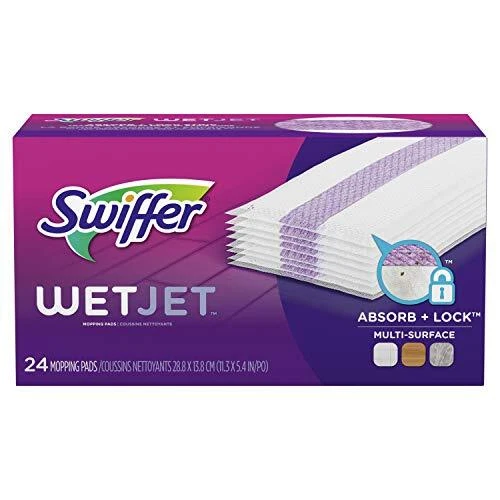 Swiffer WetJet Hardwood Floor Cleaner Spray Mop Pad Refill Multi Surface 24 C...
