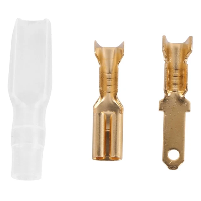 200Pcs/50Pairs Female Male Spade Crimp Terminals Sleeve Wire Wrap Connector G6G9