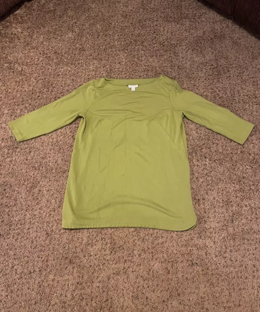 J.JILL J. JILL JJILL Green Boat Neck Casual Sweater Top womens Medium MD