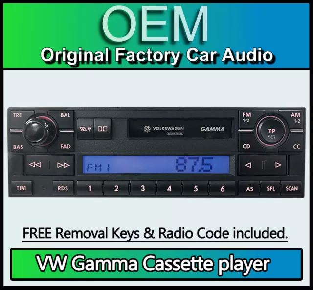 VW Golf MK4 Gamma Cassette player radio, Volkswagen car stereo with radio code