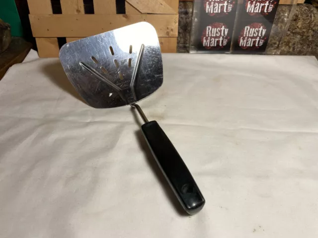 Vintage Foley Wide Spatula, Stainless Slotted Spatula, Curved Spatula 