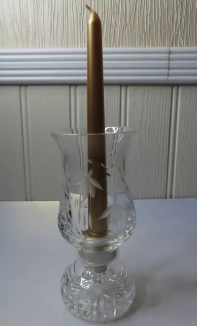 Cut glass outlet hurricane lamp