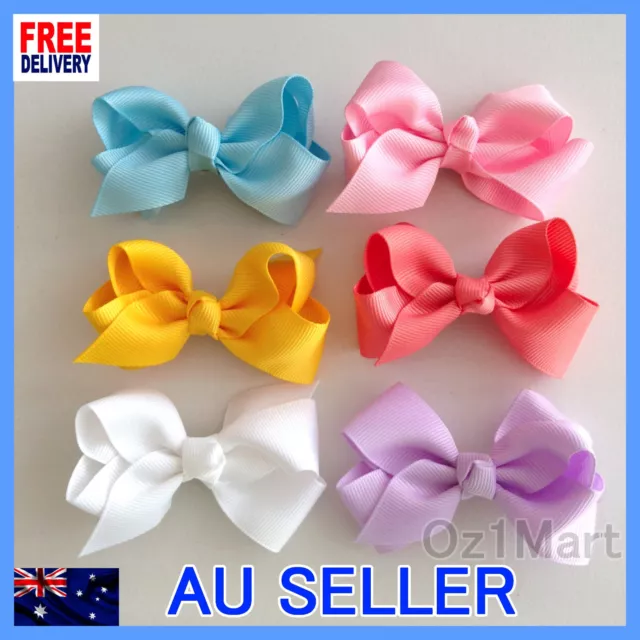 24 Colors NEW 3” Hair Clip Alligator Baby Toddler Girl Kids Grosgrain Ribbon Bow