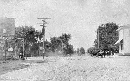 Main Street View Holt Michigan MI Reprint Postcard