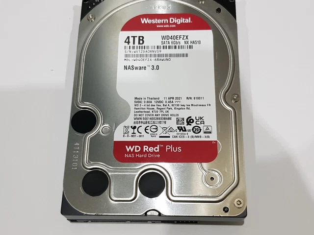(Unter 1000 Stunden) WD 4 TB rot plus NAS-Festplatte 3,5" SATA WD40EFZX