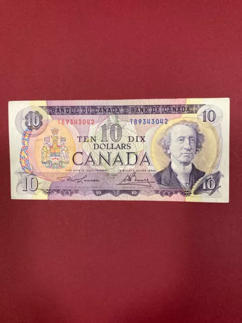 1971  Ten  Dollar Canadian    Banknote   Bank of Canada