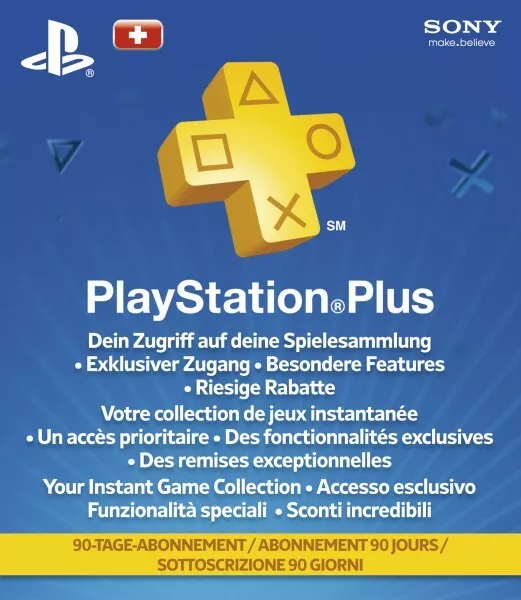 Playstation Plus Live Card - 90 días Suiza código PSN correo electrónico
