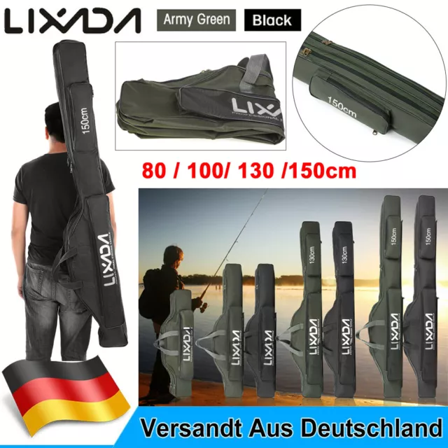 Lixada 2 Fach Rutentasche Angeltasche Rutenfutteral Angelzubehör 80-150cm U6R0