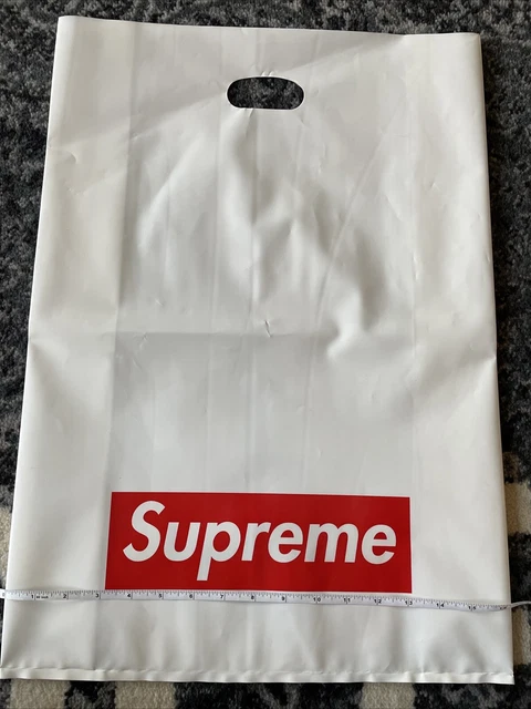SUPREME WHITE PLASTIC Shopping Bags x7 Red Box Logo 13 x 16 1 Big Authentic 30.00 PicClick
