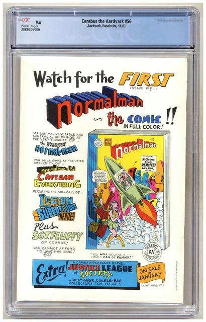 Cerebus the Aardvark 56 (CGC 9.6) Wolveroach Normalman 1983 Aardvark-Vanaheim 2