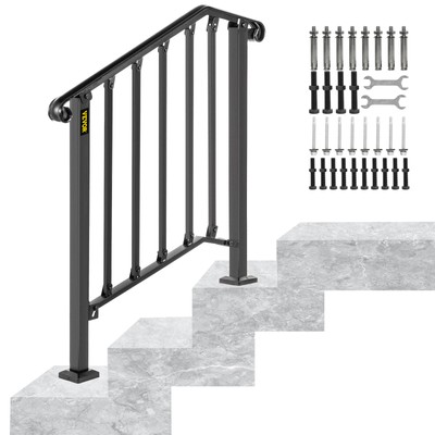 Arche VEVOR Rampe d'Escalier en Fer Forgé Main Courante en Forme Arche 3-4 Marches 