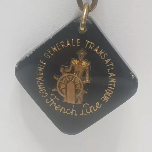 French line Acrylic fob keyring captain at wheel inset