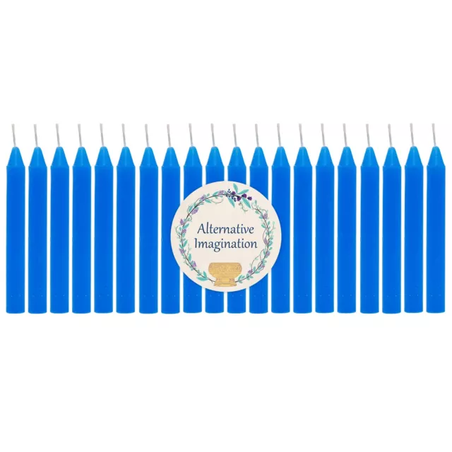 Set of 20 Blue Unscented 4 Inch Tall Chime Candles Altar Spell