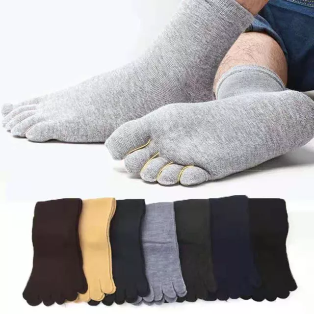 Herren Polyester Baumwolle Fünf Finger Zehensocken Atmungsaktiv Komfort Sports