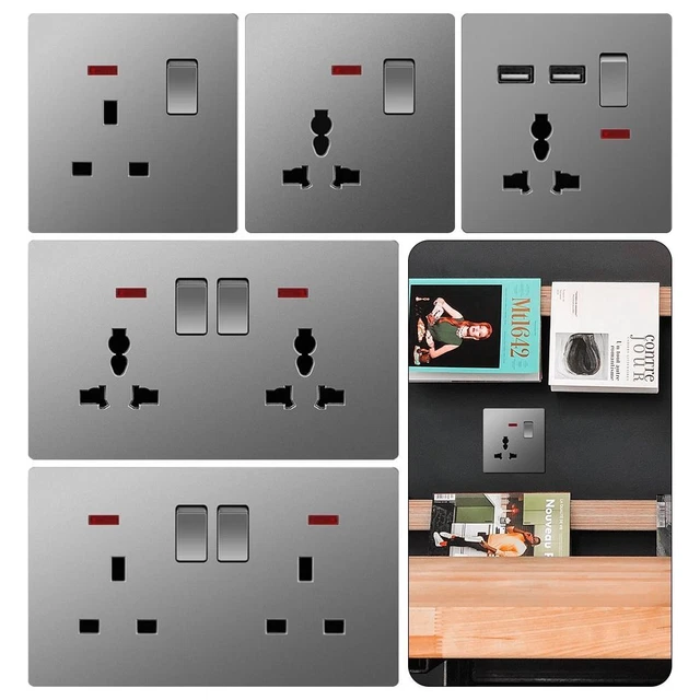 Decor UK Standard Power Socket Plug Socket Double Wall Plug USB Charger Port