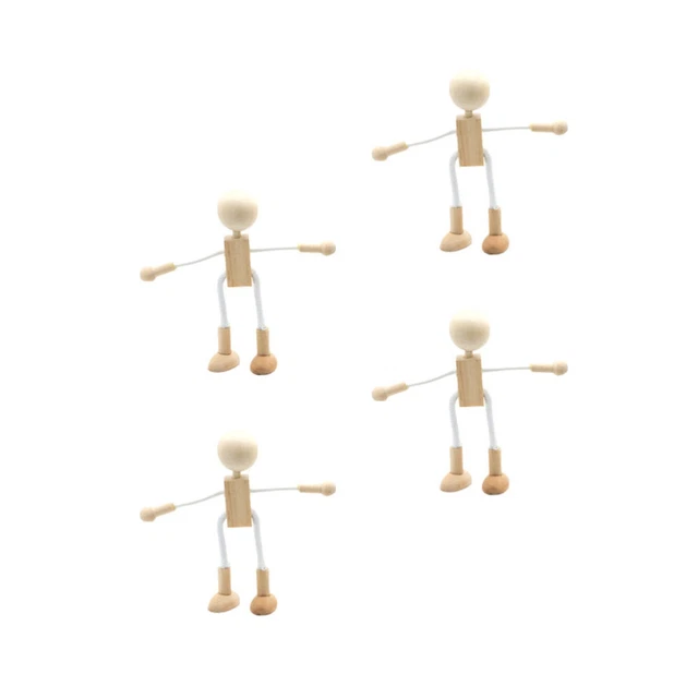4 piezas Hágalo usted mismo Muñeca Muñecas de Madera Puzzle Juguete Niño Animal