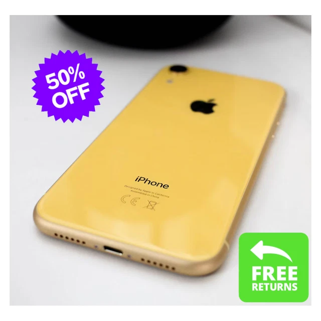 iPhoneXR 64GB yellow APPLE IPHONE XR 64GB Yellow Black Unlocked