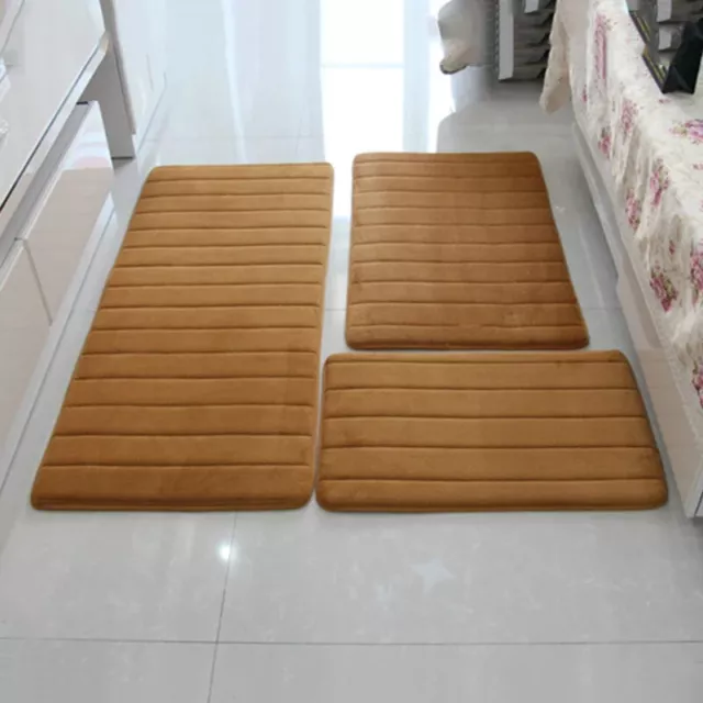 home 3-piece/set living room thick carpet anti slip bathroom mat set 3