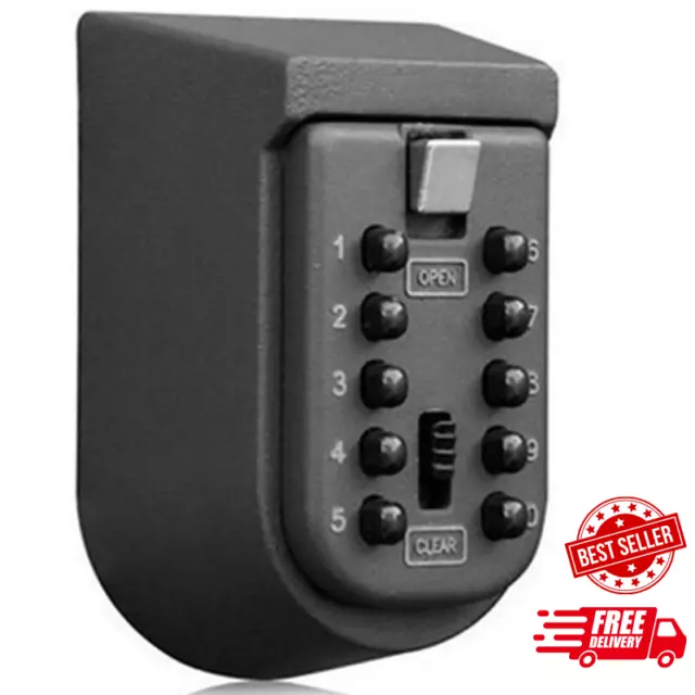 Key Lock Box for Outside Wall Mount Waterproof Spare Key Storage Box 10-Digit